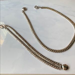 Vintage Chain Bracelet & Necklace Set
